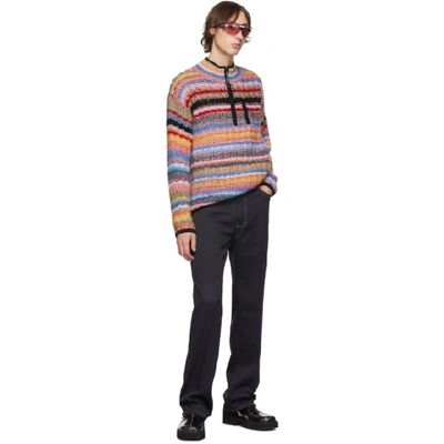 Shop Kenzo Multicolor Stripes Zip-up Sweater In 20 Multicol