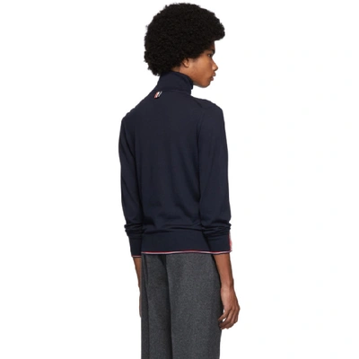 Shop Thom Browne Navy Cashmere Classic Turtleneck In 415 Navy