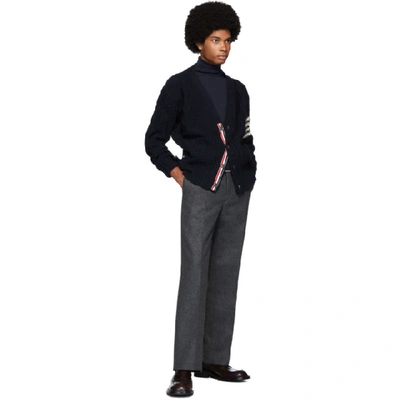 Shop Thom Browne Navy Cashmere Classic Turtleneck In 415 Navy