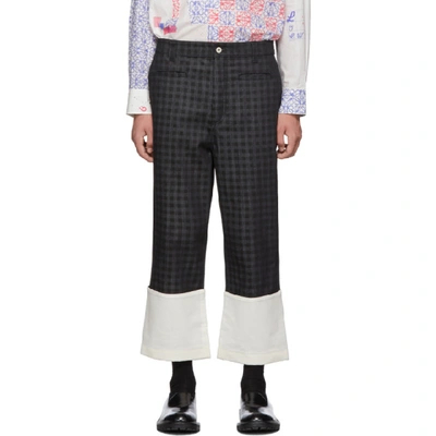 Shop Loewe Black Check Fisherman Jeans In 5197 Navybk