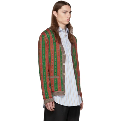 Shop Gucci Red Wool Horsebit Cardigan