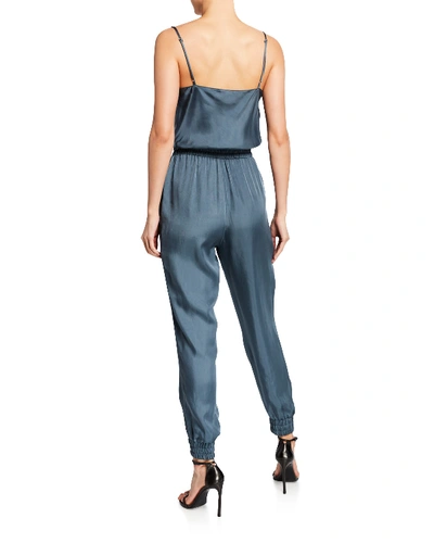 Shop Cinq À Sept Finnley Sleeveless Cowl-neck Drawstring-waist Jumpsuit In Gray