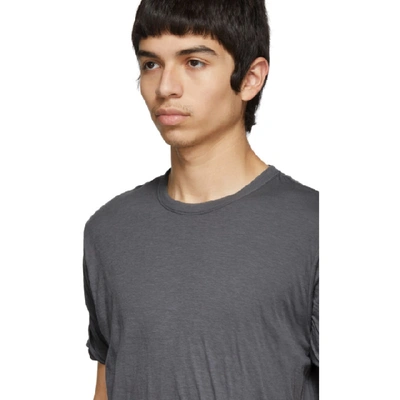 Shop Rick Owens Grey Double T-shirt In 06 Blu