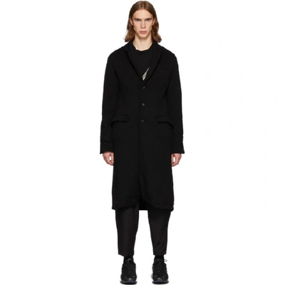 Shop Undercover Black Wool Crinkle Coat