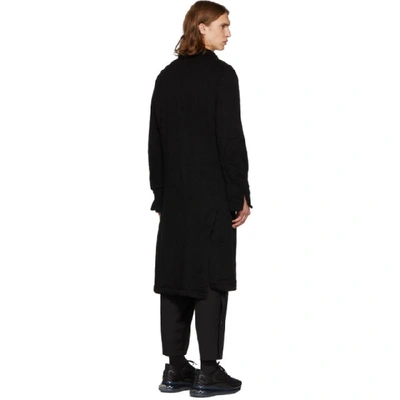 Shop Undercover Black Wool Crinkle Coat