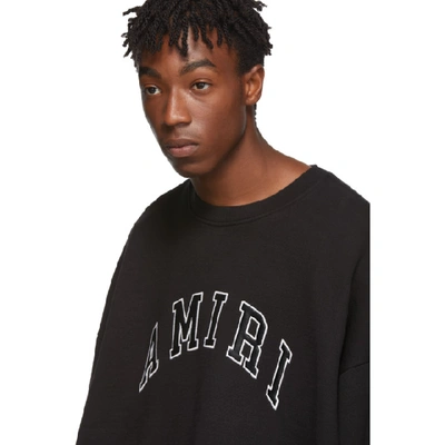 Shop Amiri Black College Logo Sweatshirt