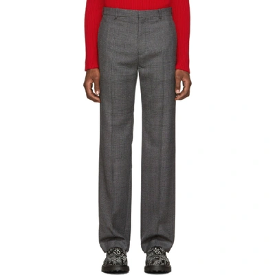 Shop Balenciaga Grey Prince Of Wales Tailored Trousers