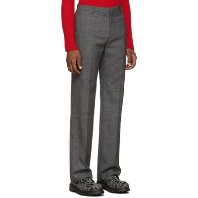 Shop Balenciaga Grey Prince Of Wales Tailored Trousers