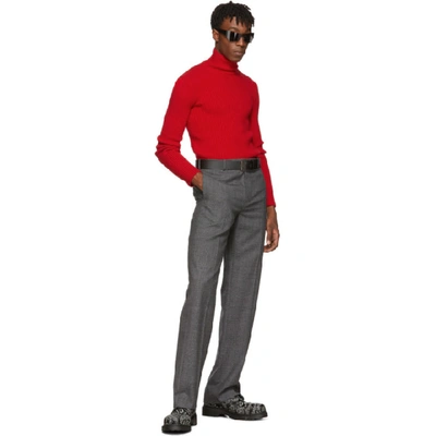 Shop Balenciaga Grey Prince Of Wales Tailored Trousers