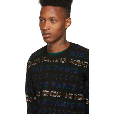 Shop Kenzo Multicolor Wool All Over Logo Sweater In Mu Multicol