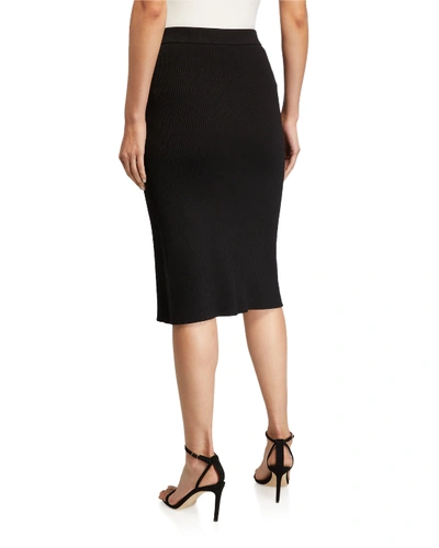 Shop Jonathan Simkhai Deep Rib Wrap Skirt With Slit In Black