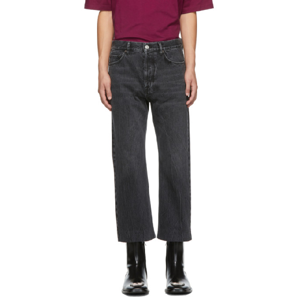 black cropped stretch jeans