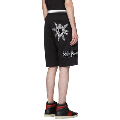 Shop Dolce & Gabbana Dolce And Gabbana Black Embroidered Logo Tape Shorts