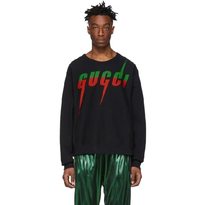 Shop Gucci Black Logo Sweatshirt