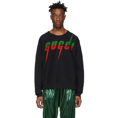 Gucci Blade Cotton Sweatshirt In Black | ModeSens