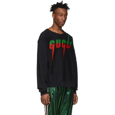 Gucci Blade Cotton Sweatshirt In Black | ModeSens