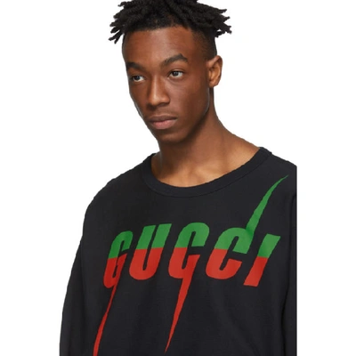 Shop Gucci Black Logo Sweatshirt