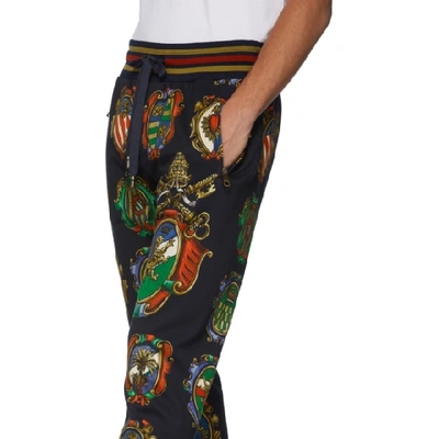 Shop Dolce & Gabbana Dolce And Gabbana Black Emblem Lounge Pants In Hb08b Stem2