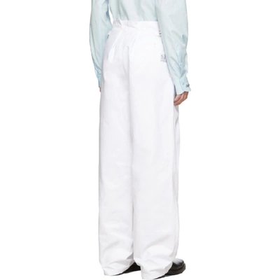 Shop Raf Simons White Heroes And Losers Wide Fit Trousers In 00010 White