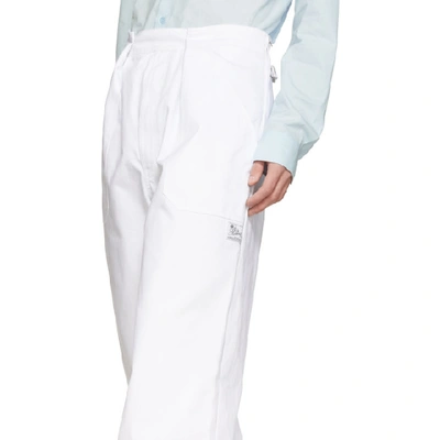 Shop Raf Simons White Heroes And Losers Wide Fit Trousers In 00010 White