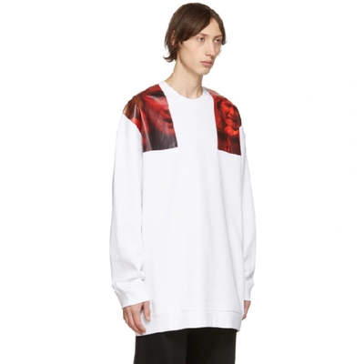 Shop Raf Simons White Oversized Patches Sweatshirt In 00010 White