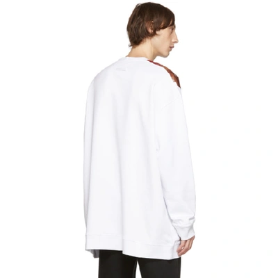 Shop Raf Simons White Oversized Patches Sweatshirt In 00010 White