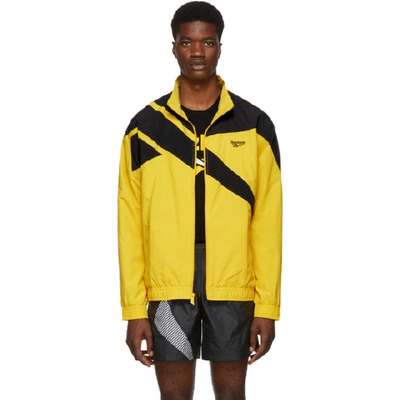 Reebok Classics Yellow And Black Vector Track Jacket In Toxic Yellw |  ModeSens