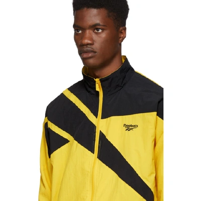 Shop Reebok Classics Yellow And Black Vector Track Jacket In Toxic Yellw