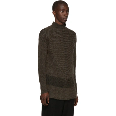 Shop Rick Owens Brown Fisherman Turtleneck In 0904 Black