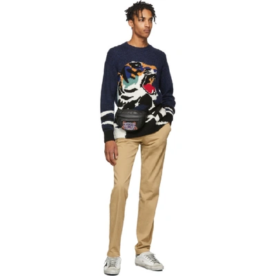 Shop Kenzo Navy Big Tiger Sweater In 76 Navy