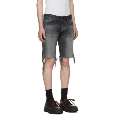 Shop John Elliott Black Denim The Cast 2 Shorts In Washed Black