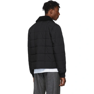 Shop Helmut Lang Black Quilted Bomber Jacket