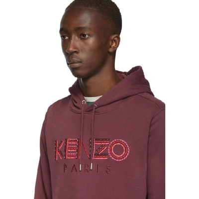 Shop Kenzo Red Classic Hiking Hoodie In 23 Bordaux