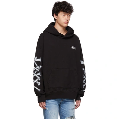 Shop Amiri Black Bones Hoodie In Blackwhite