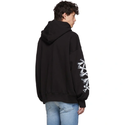 Shop Amiri Black Bones Hoodie In Blackwhite