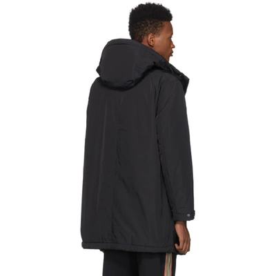 Shop Burberry Black Logo Aberdeen Coat