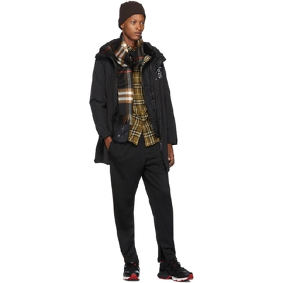 Shop Burberry Black Logo Aberdeen Coat