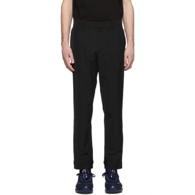 Light Stretch Techno Fabric Trousers In Black