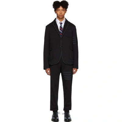 Shop Thom Browne Black Loopback 4-bar Suit