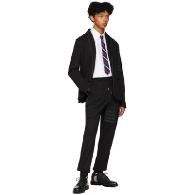 Shop Thom Browne Black Loopback 4-bar Suit