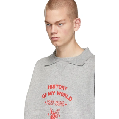 Shop Raf Simons Grey Xanthophobic Collar Sweatshirt In 00081 Ltgre