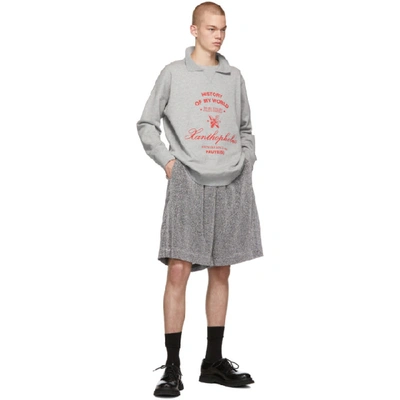 Shop Raf Simons Grey Xanthophobic Collar Sweatshirt In 00081 Ltgre