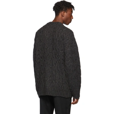 Shop Juunj Juun.j Grey Knit Crewneck Sweater In 4 Ash