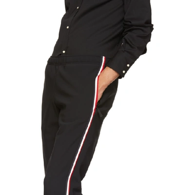 Shop Moncler Black Polaire Technique Windstopper Lounge Pants In 370-999 Blk