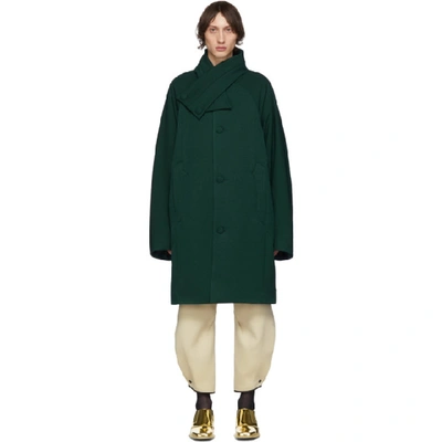 Shop Kiko Kostadinov Green Padded Midnight Coat In Tlgrn