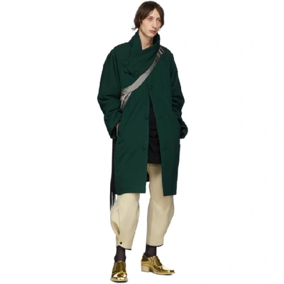 Shop Kiko Kostadinov Green Padded Midnight Coat In Tlgrn
