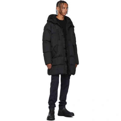 Shop Stone Island Black Down Puffer Coat