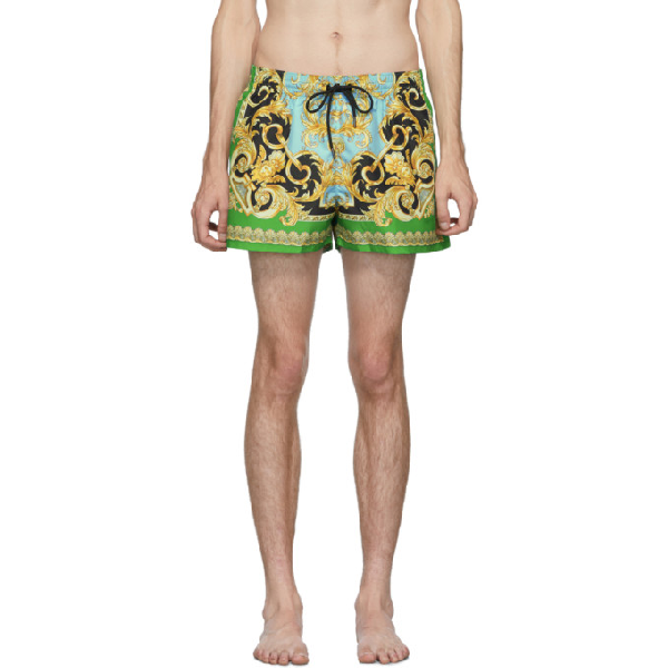 versace green swim shorts