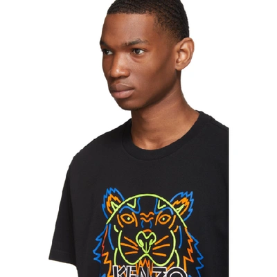 Shop Kenzo Black Neon Tiger T-shirt In 99 Black