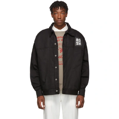 Shop Raf Simons Black Denim Big-fit Jacket